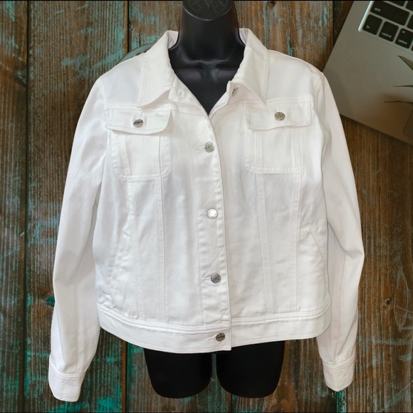 Ralph Lauren Polo White Denim Women’s Jacket Size XL New With Tags